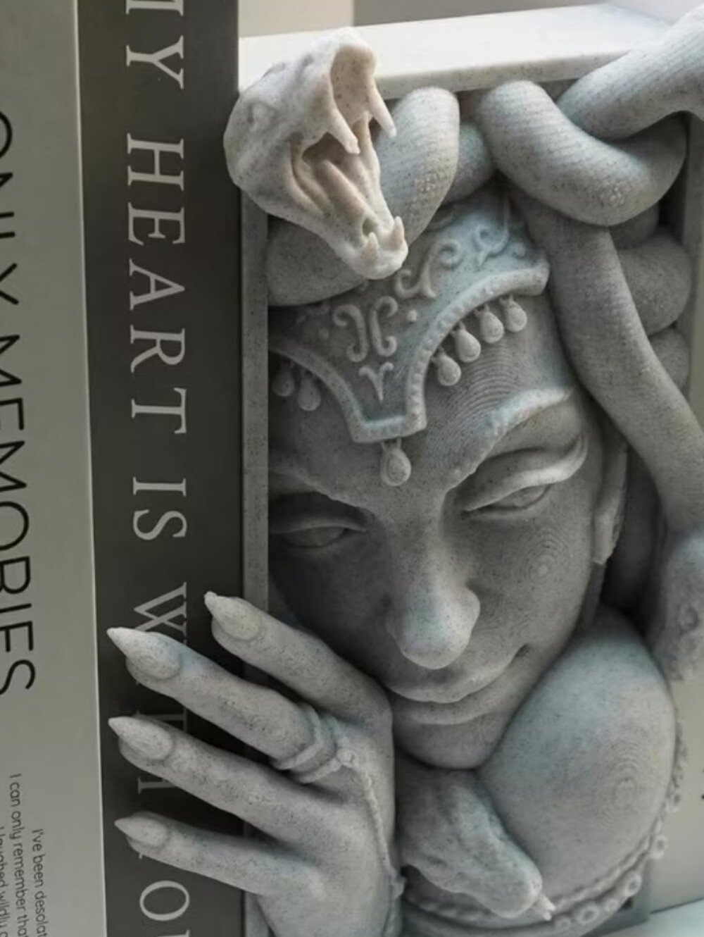 Medusa Book Nook Dark Academia Greek Mythology Shelf Decor 3D Printed